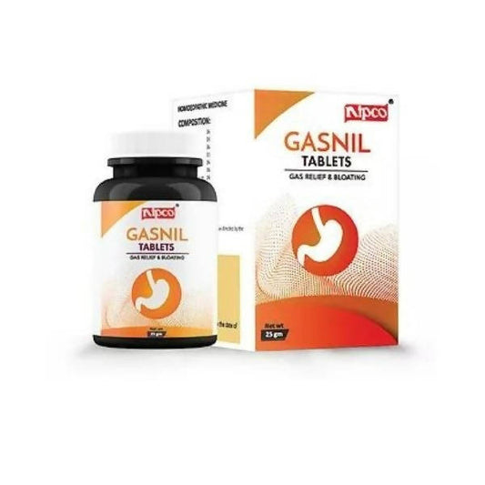 Nipco Homeopathy Gasnil Tablets – Homeopathic Gas, Bloating & Digestive Wellness Remedy
