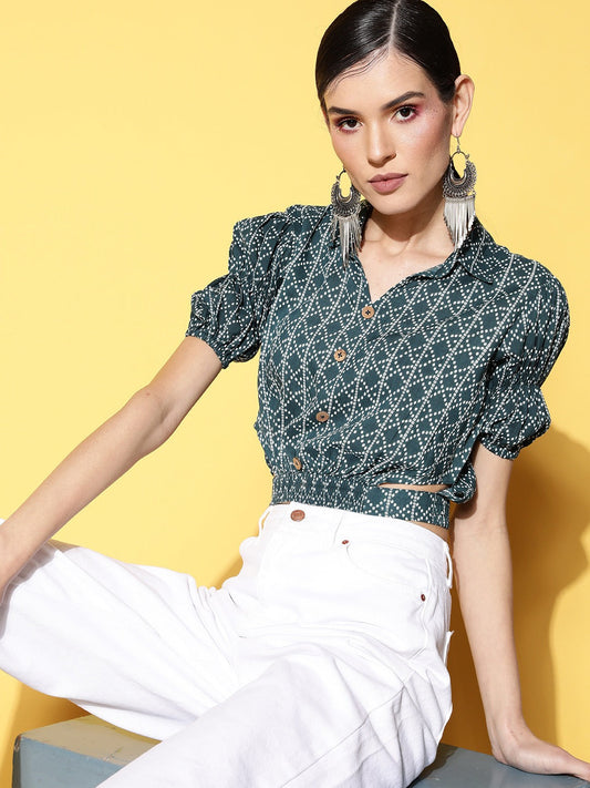 Yufta Geometric Crop Top Grab2Buy Yufta Grab2Buy