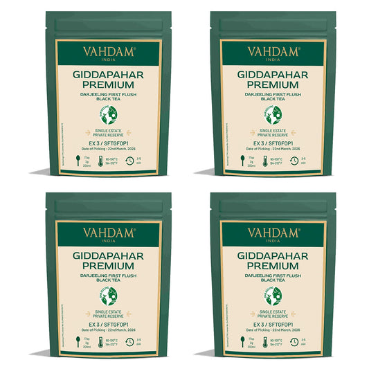 2026 Giddapahar Premium Darjeeling First Flush Tea DJ FF BT/ 100g/ Pack of 4