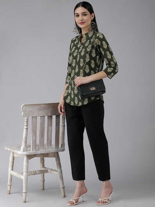Yufta Green Printed Top Grab2Buy Yufta Grab2Buy