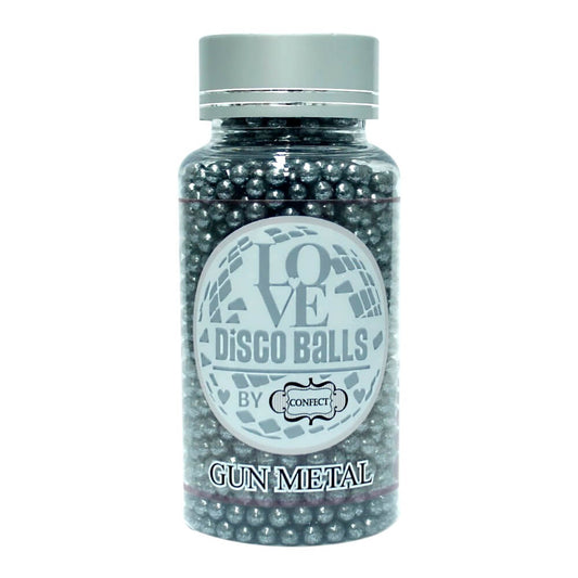 Confect Gun Metal Disco Balls Sprinkles 4 MM