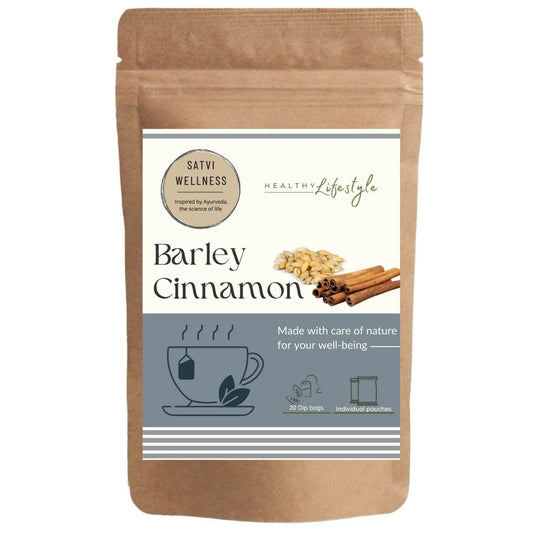 Satvi Wellness Barley Cinnamon Tea | Barley Seed With Ginger Herbal Tea Bags