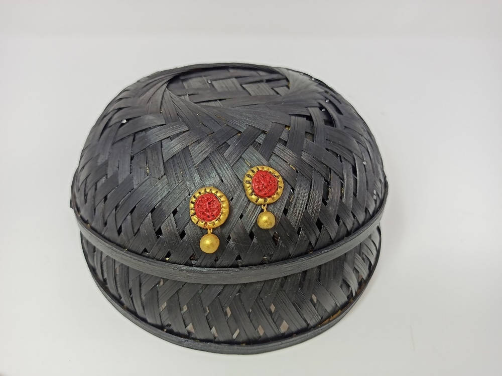 Terracotta Button Studs