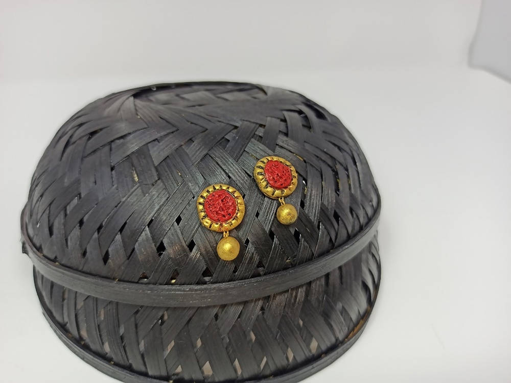 Terracotta Button Studs