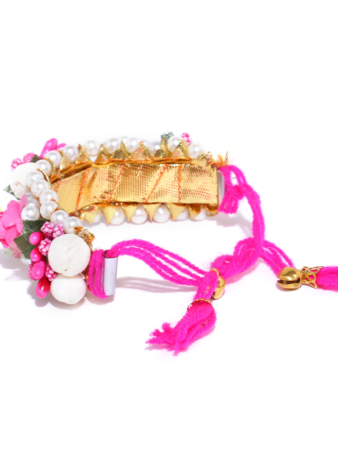 Priyaasi Women Floral Design Yellow And Red Colour Handcrafted Fancy Hathphool - Grab2buy