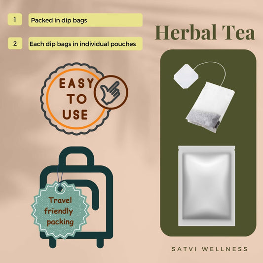 Satvi Wellness Amla Ginger Tea | Blend Of Indian Gooseberry and Ginger Tea Bags | Herbal Tea