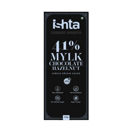 Organic Mandya 41% Mylk Chocolate with Hazelnut