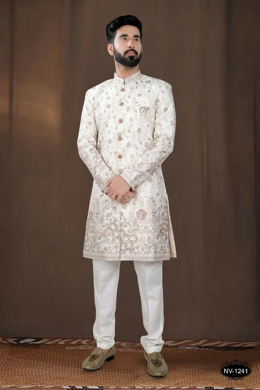 Joban Fashion Men's Base Off-White TR Kurta with Pyjama