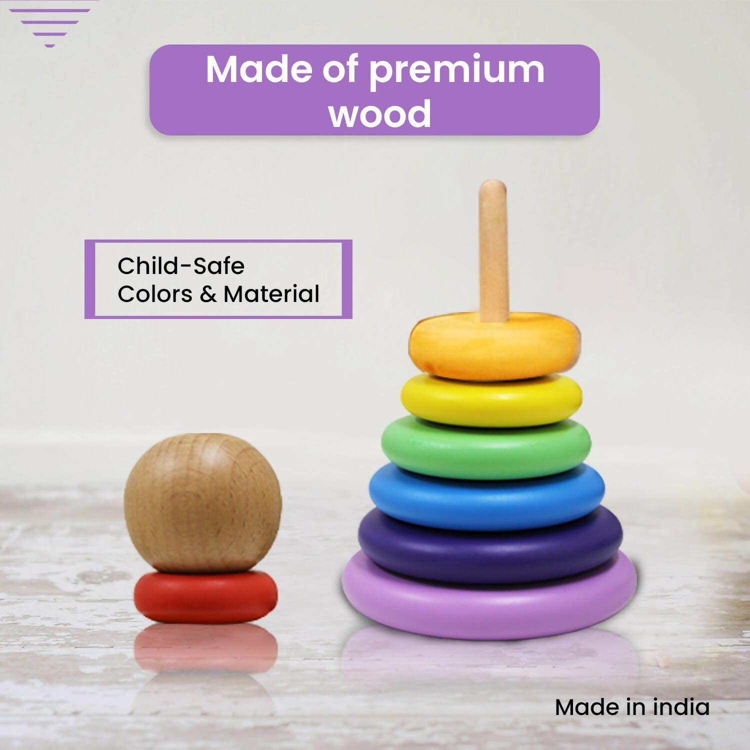 Matoyi Rainbow Colored Ring Stacker Toy For Kids - Grab2buy
