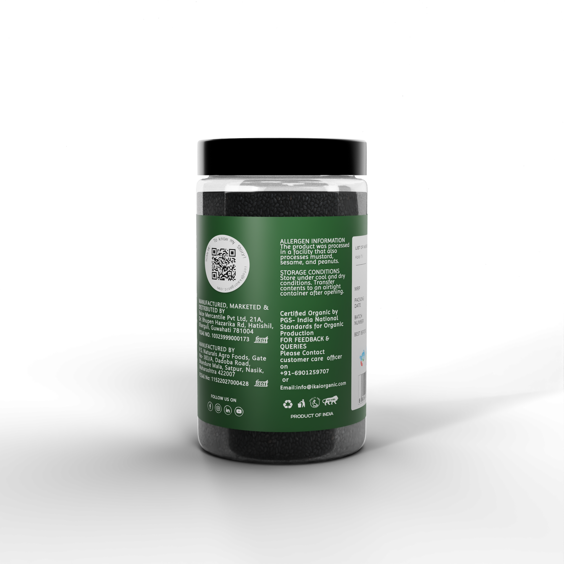 4 - Organic Black Sesame Seeds - 100g