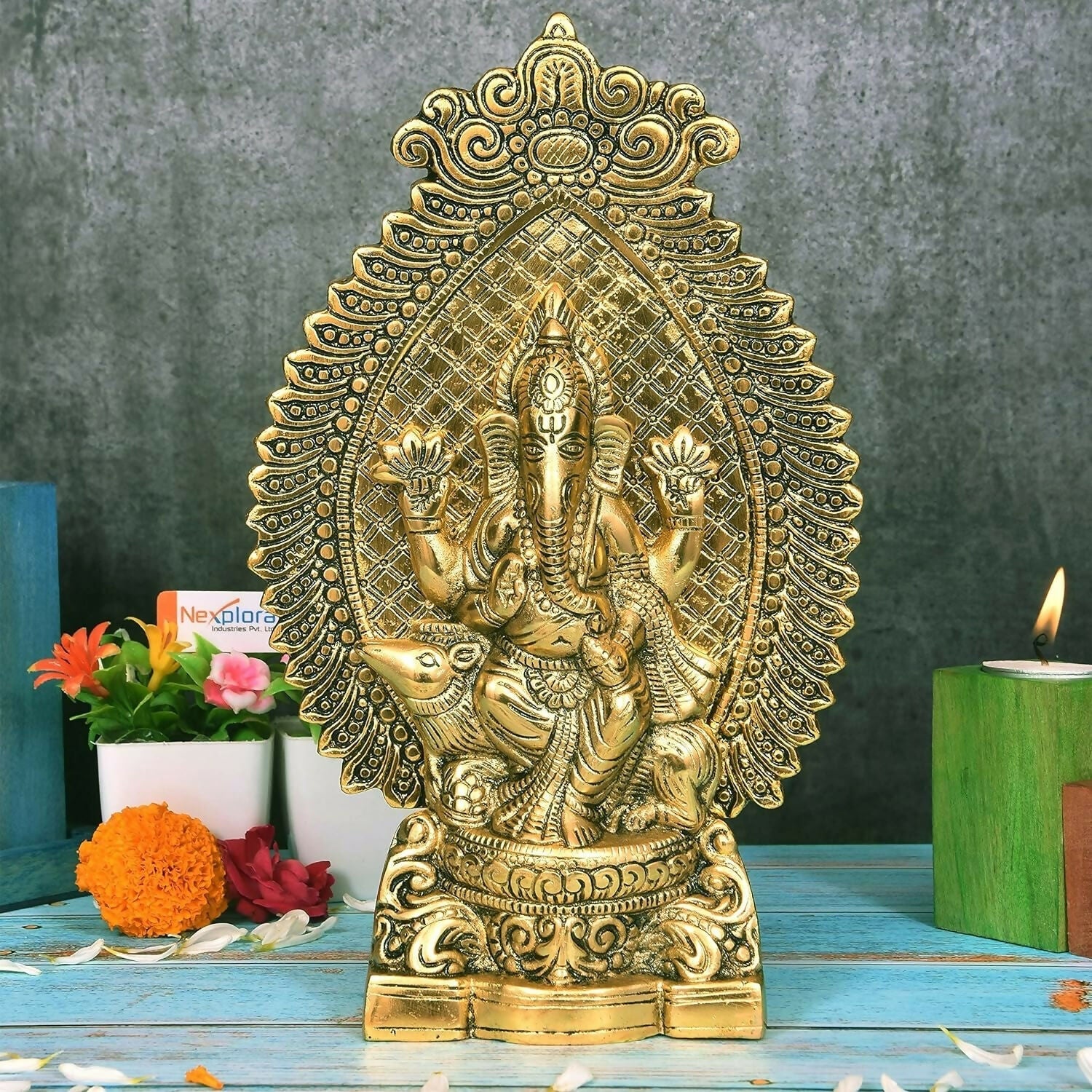 Nexplora Industries Metal Ganesh Idol - Grab2buy