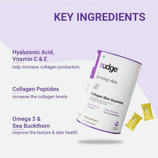 Nudge Collagen Skin Health Gummies - Golden Apple Flavour Grab2Buy Nudge Grab2Buy