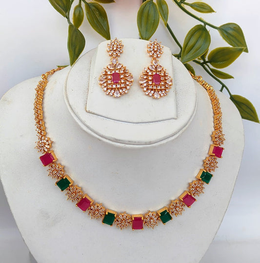 Multicolor AD Designer Necklace Set