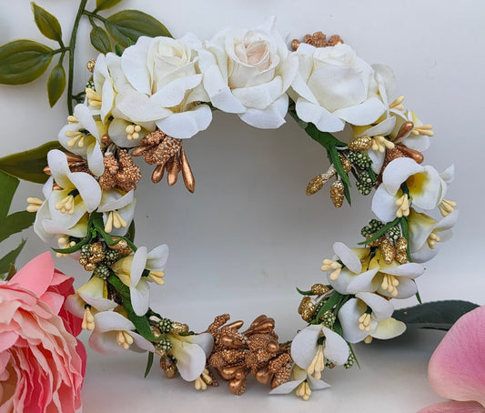 White Bridal Flower Hair Accessories Grab2Buy Mokshi Collections Grab2Buy