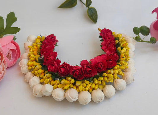Red & Yellow Flower Hair Gajra - Grab2buy