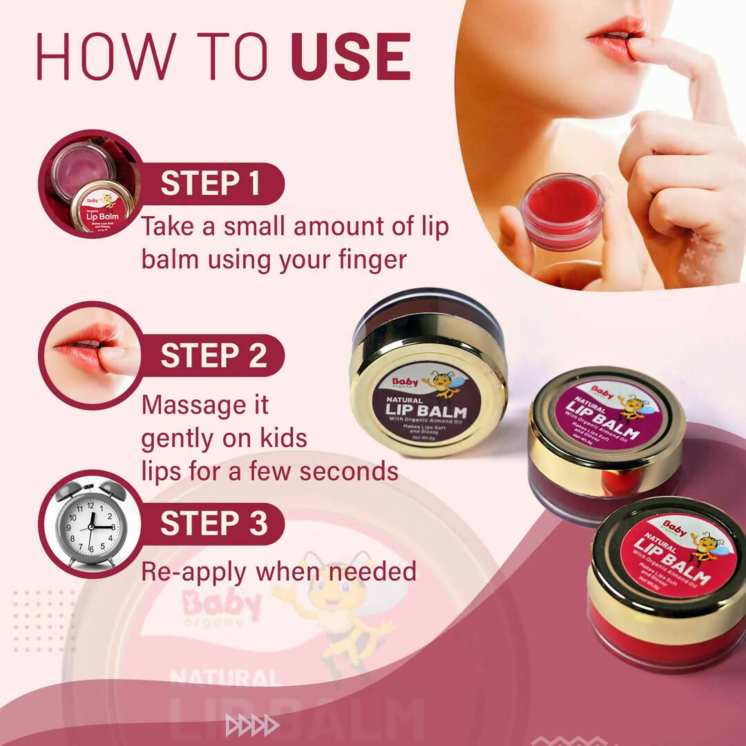 Babyorgano Natural Lip Balm - Strawberry Flavor - Grab2buy