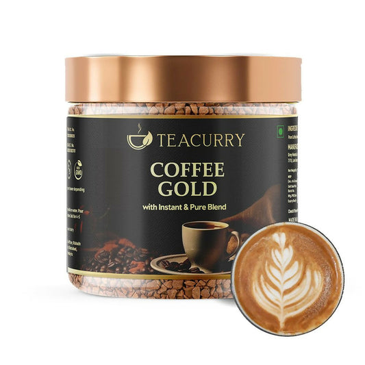 Teacurry Gold Instant Coffee Powder - Arabica Freeze Dried Coffee for Instant Hot & Cold Coffee - Grab2buy