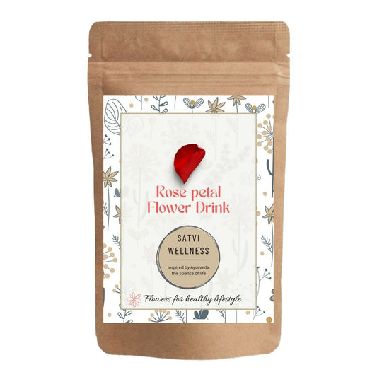 Satvi Wellness Rose Petal Flower Tea | Rose Petal Tea | Rose Flower Drink Mix | Herbal Tea