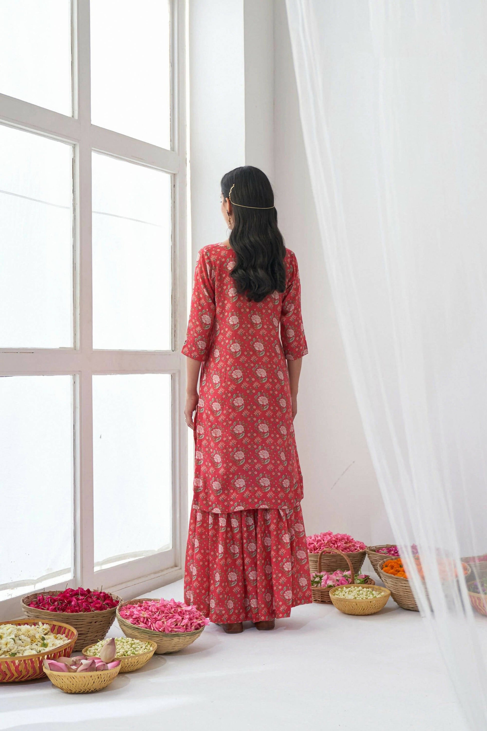 Designer Stylish Red Muslin Stitched Suit With Dupatta - Anbazaar - Grab2buy