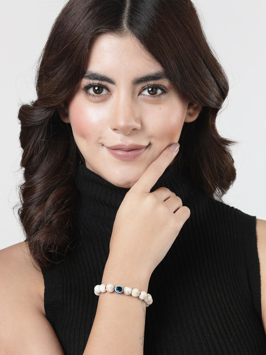 NVR Men & Women Marble Evil Eye Adjustable Bracelet | Grab2Buy