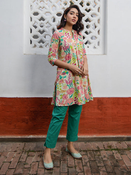 Janasya From Style Master Cotton Floral A-Line Tunic