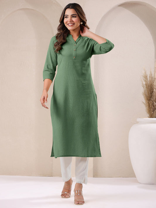 Janasya Light Cotton Solid Straight Kurta | Grab2Buy