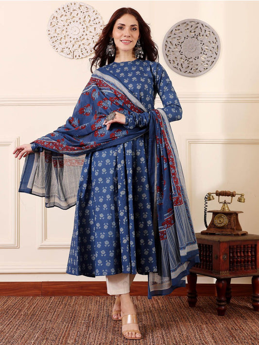 Jyoti Fashion Morpich Rayon Printed Designer Kurta Set With Dupatta