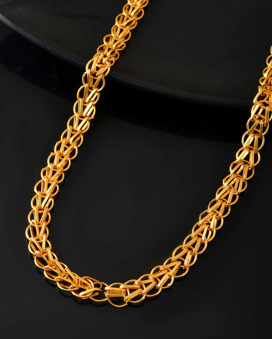 Jewels Nest Heavy Look Gold Chain with Dual-Layer Design