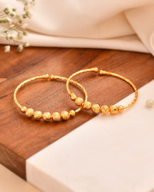 Jewels Nest Gold Plated Beaded Design Bangles Set For Women – Daily Wear
