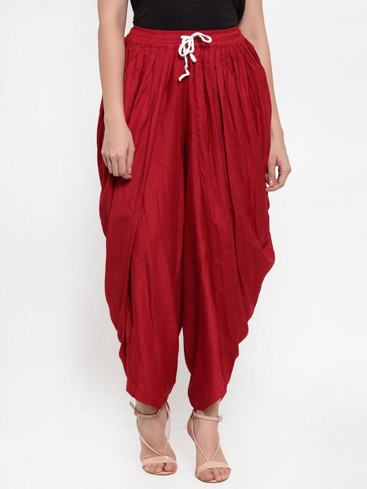 Jompers Women Maroon Solid Dhoti