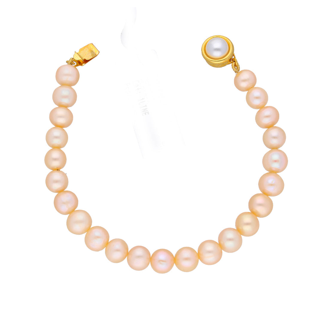 J Pearls Single Line Pink Pearl Bracelet - Real Pearl Jewelry - Grab2buy