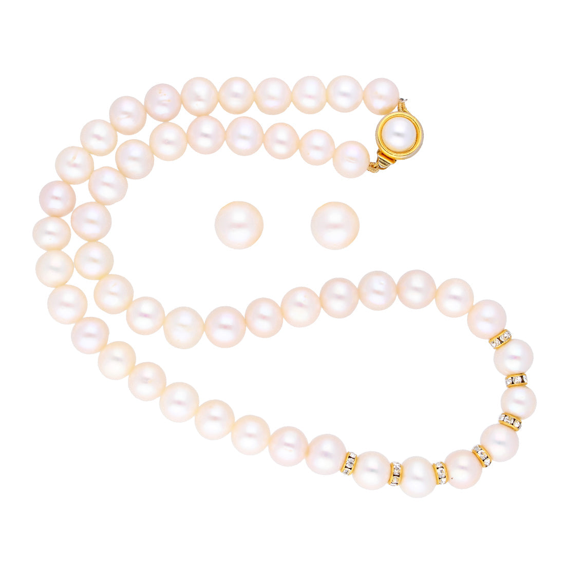 J Pearls Simple Pearl Set - Real Pearl Jewelry - Grab2buy
