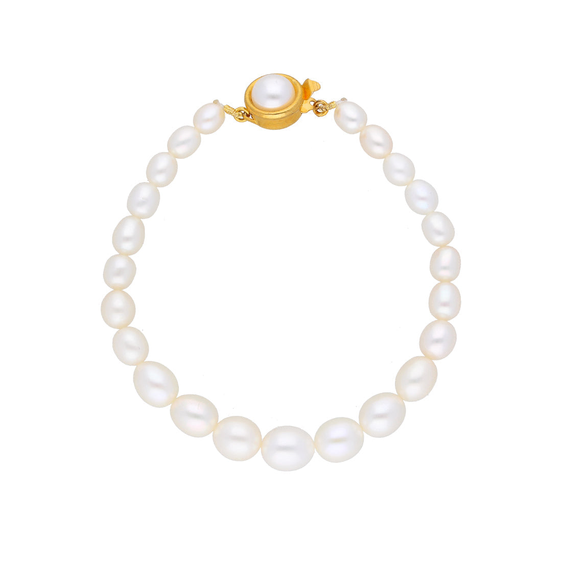 J Pearls White Charm Pearl Bracelet - Real Pearl Jewelry - Grab2buy