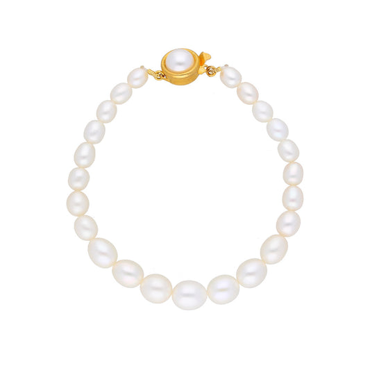 J Pearls White Charm Pearl Bracelet - Real Pearl Jewelry - J Pearls