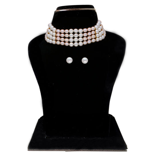 J Pearls Jabala 4 Lines Pearl Choker - Real Pearl Jewelry - Grab2buy