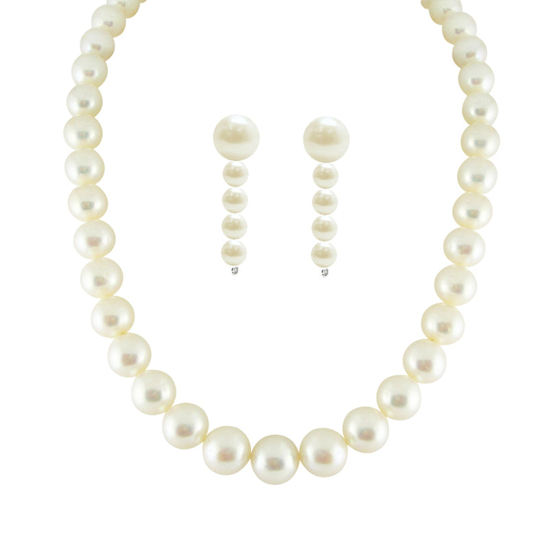 J Pearls Single Line Pearls Set - Real Pearl Jewelry - Grab2buy