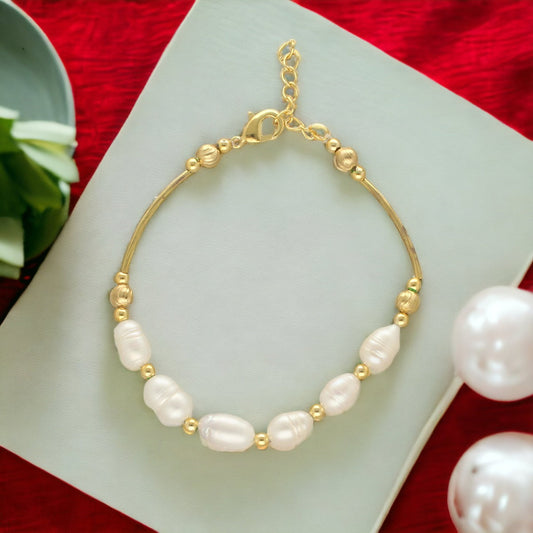 J Pearls Zenia 1 Line Pearl Bracelet | Grab2Buy