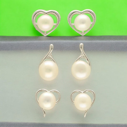 J Pearls Liora Pearl Earrings Pack 3 | Grab2Buy