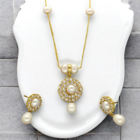 J Pearls Clara Pearl Pendant Set | Swadesiicart