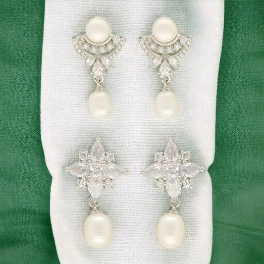 J Pearls Mystic Combo Of 2Pair Earrings