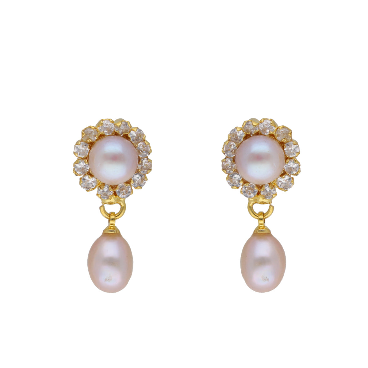 J Pearls Siddhi 2 Lines Button Pearl Set - Real Pearl Jewelry - Grab2buy