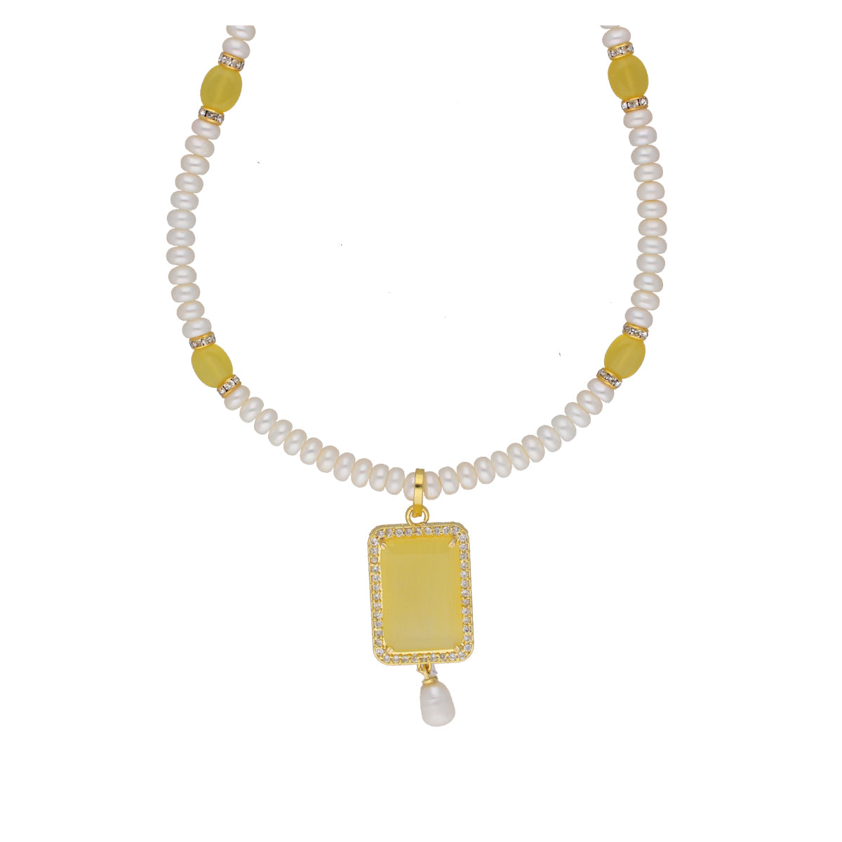 J Pearls Daksina 1 Line Square Pearl Set - Real Pearl Jewelry - Grab2buy