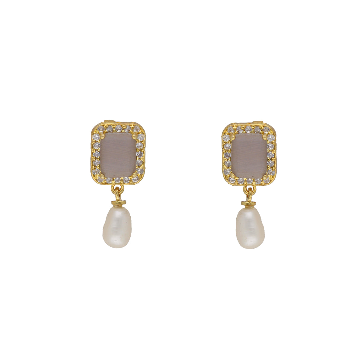 J Pearls Abarna 1 Line Square Pearl Set - Real Pearl Jewelry - Grab2buy