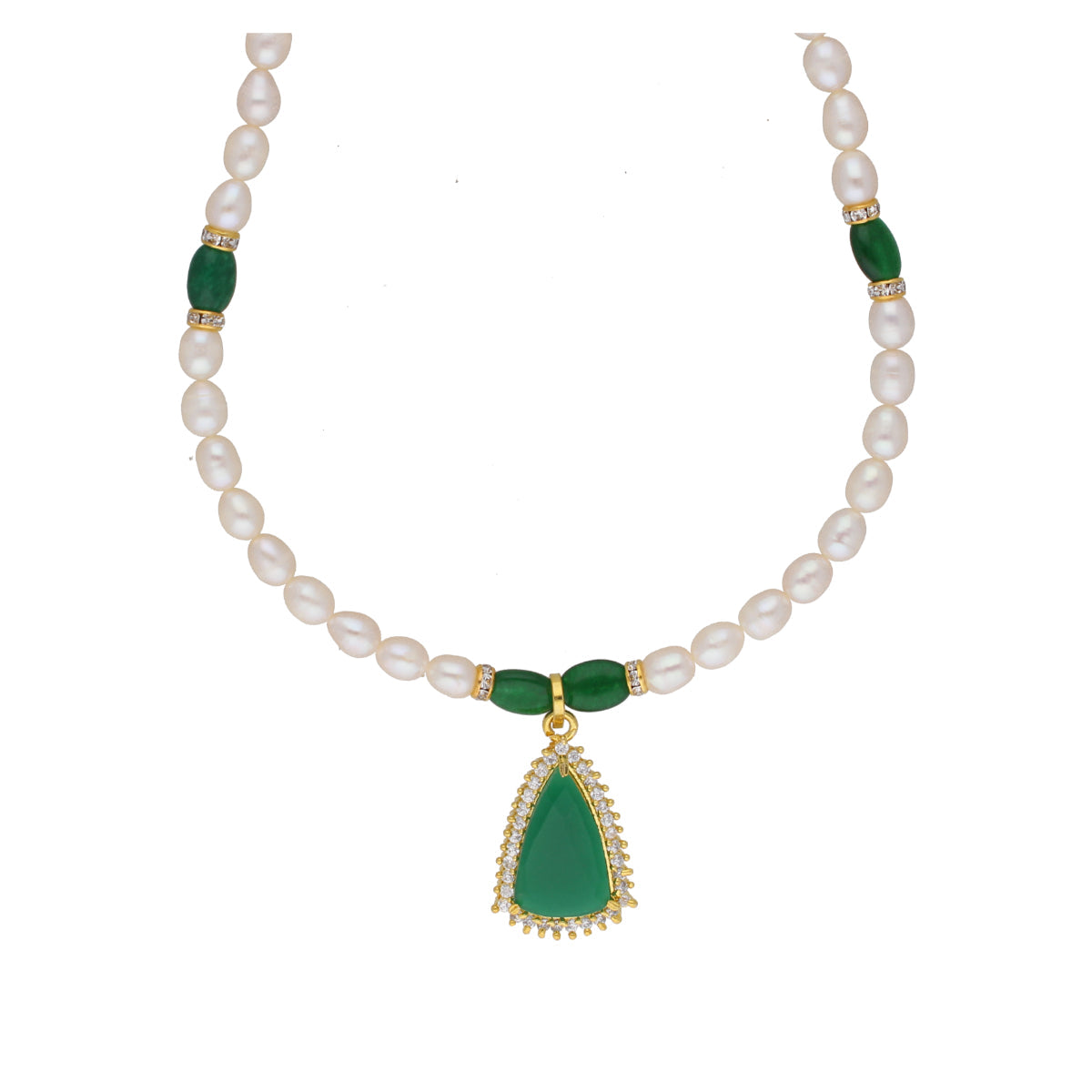 J Pearls Saanvi 1 Line Oval Pearl Set - Real Pearl Jewelry - Grab2buy