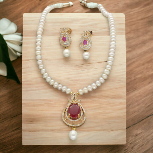 J Pearls Sparkle Pearl Necklace Set | Grab2Buy
