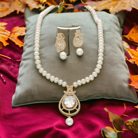 J Pearls Dazzle Pearl Necklace Set | Grab2Buy
