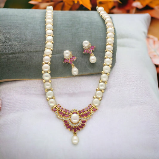 J Pearls Twinkle Pearl Necklace Set | Grab2Buy