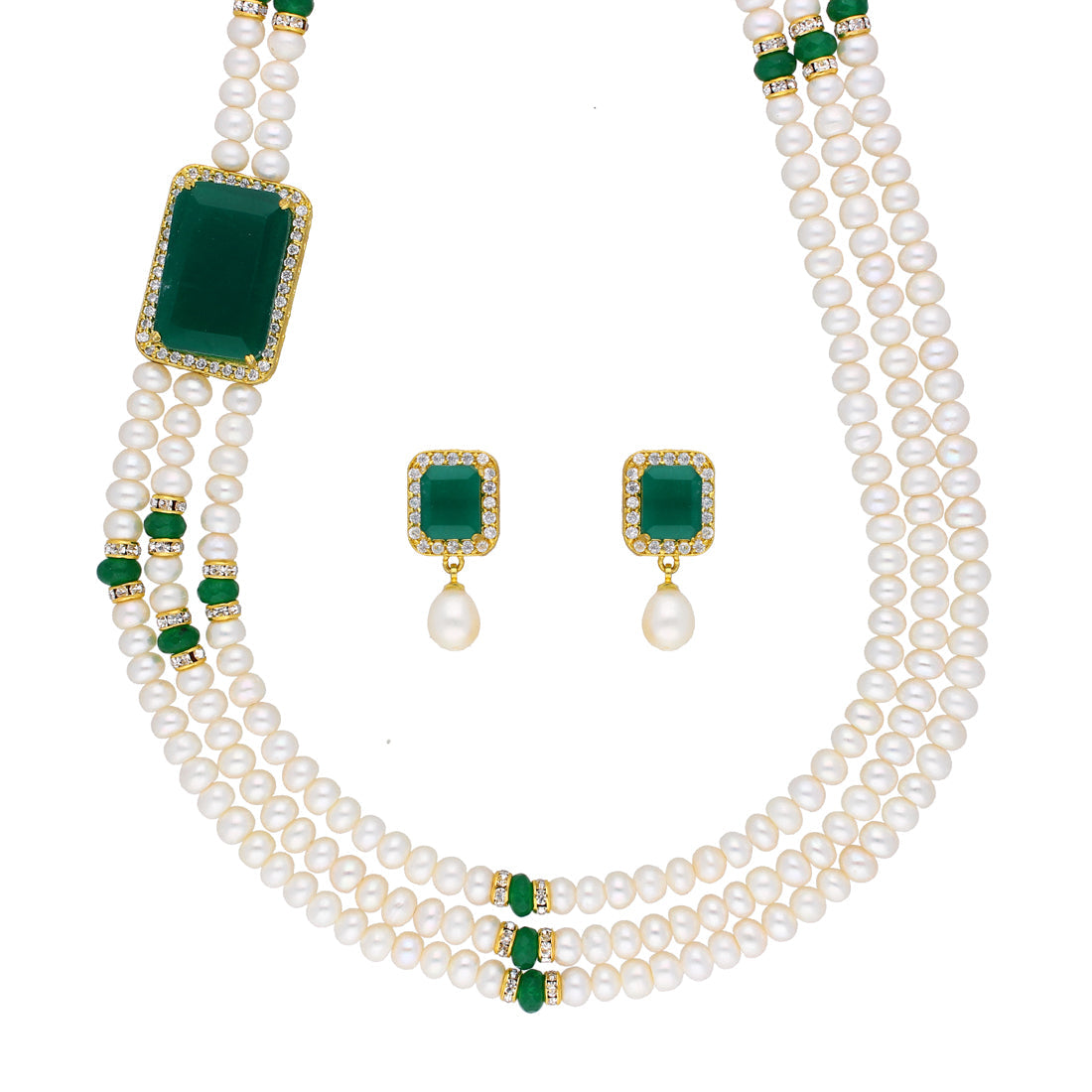 J Pearls Eye-Catching 3 String Necklace Set - Real Pearl Jewelry - Grab2buy