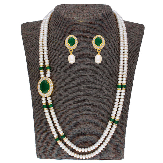 J Pearls Prominent 2 String Necklace Set - Real Pearl Jewelry