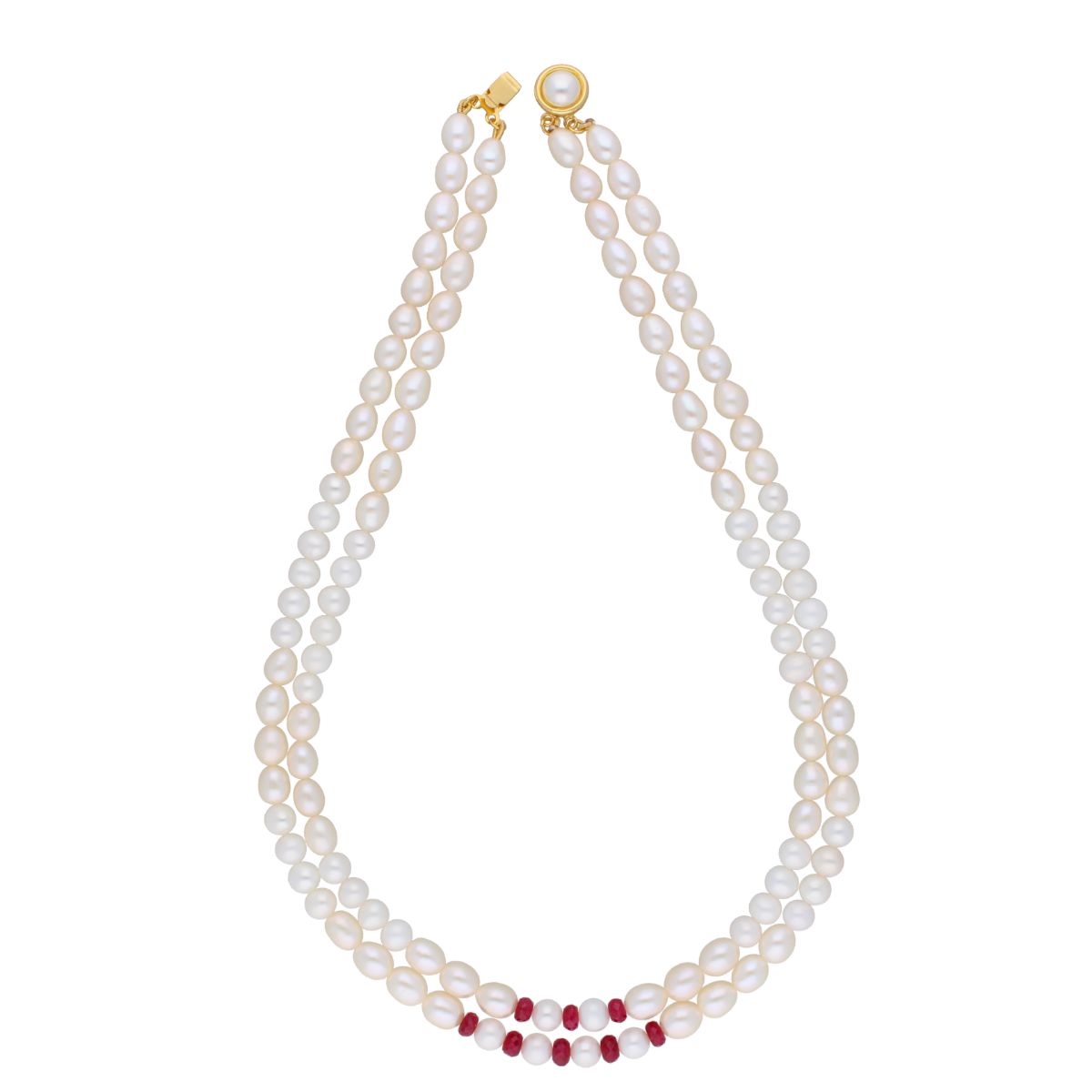J Pearls 2 Line 5-6Mm Oval Pearl Set - Real Pearl Jewelry - Grab2buy